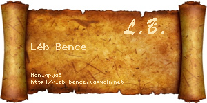 Léb Bence névjegykártya